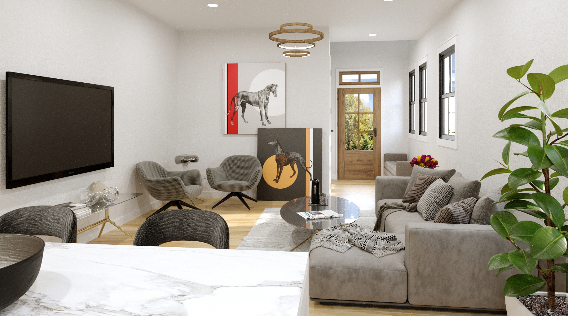 Sophisticated living room interior