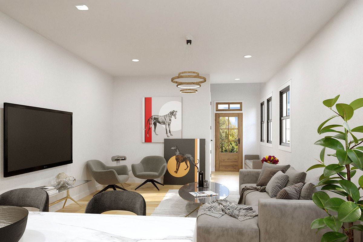 Interior living space with natural light